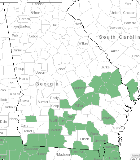 The Georgia range of Balduina uniflora